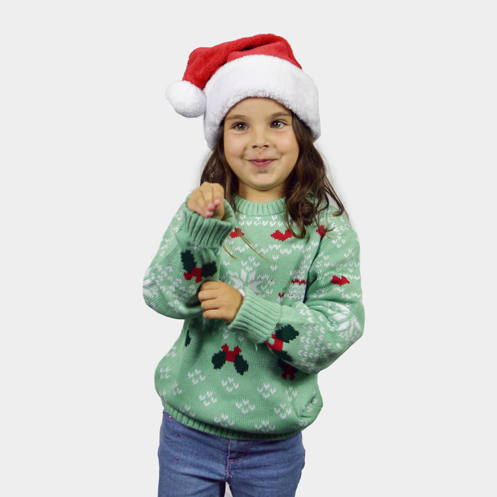 Green Sweet Girls Christmas Jumper 