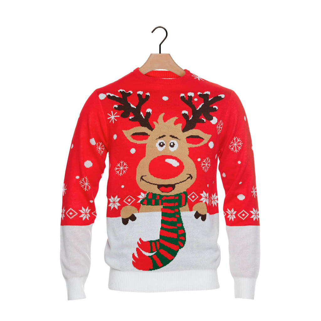 Boys and Girls Christmas Jumper with Reindeer with Scarf