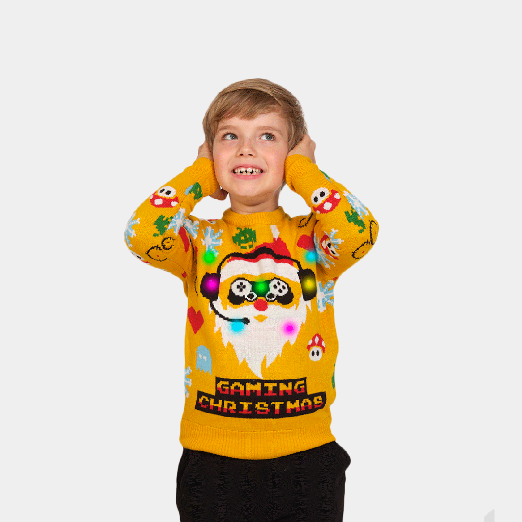 Boys christmas top jumper with lights