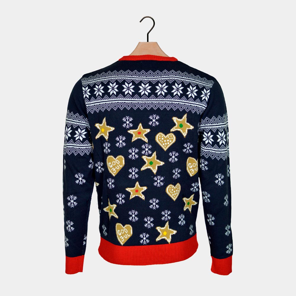 LED light-up Boys and Girls Christmas Jumper with Gingerbread House Back