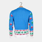 Light Blue Christmas Jumper with Santa and Rudolph Back