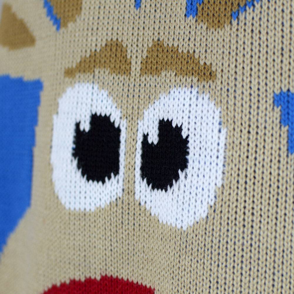 Light Blue Family Christmas Jumper with Reindeer and Snow Detail