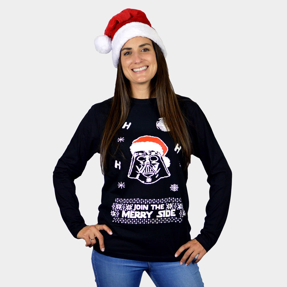 Long sleeve Womens Christmas T-Shirt Star Wars Darth Vader