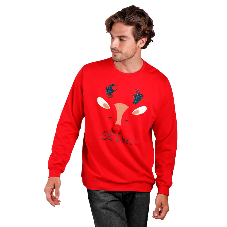 Mens Christmas Sweatshirt Oh Deer!