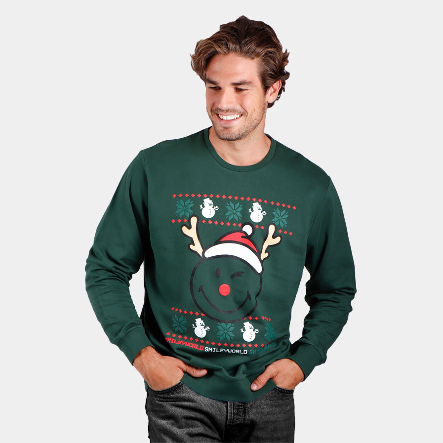 Mens Christmas Sweatshirt Smile