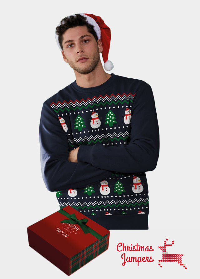 Mens Christmas Sweatshirt Snow Tree