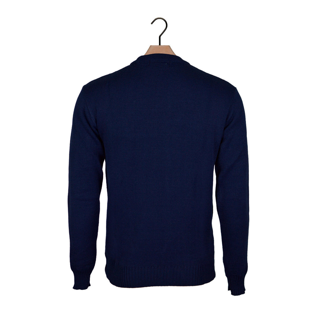 Navy Blue Christmas Jumper with Snowman Back