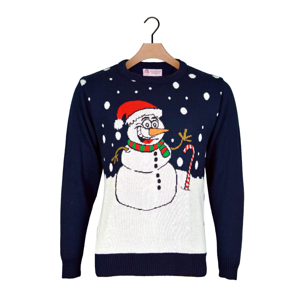 Navy Blue Christmas Jumper with Snowman