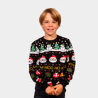 Organic Cotton Boys and Girls Christmas Jumper with Santa, Gifts and Snowmens kids