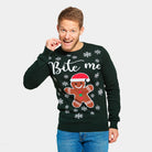 Mens Organic Cotton Christmas Jumper Bite Me