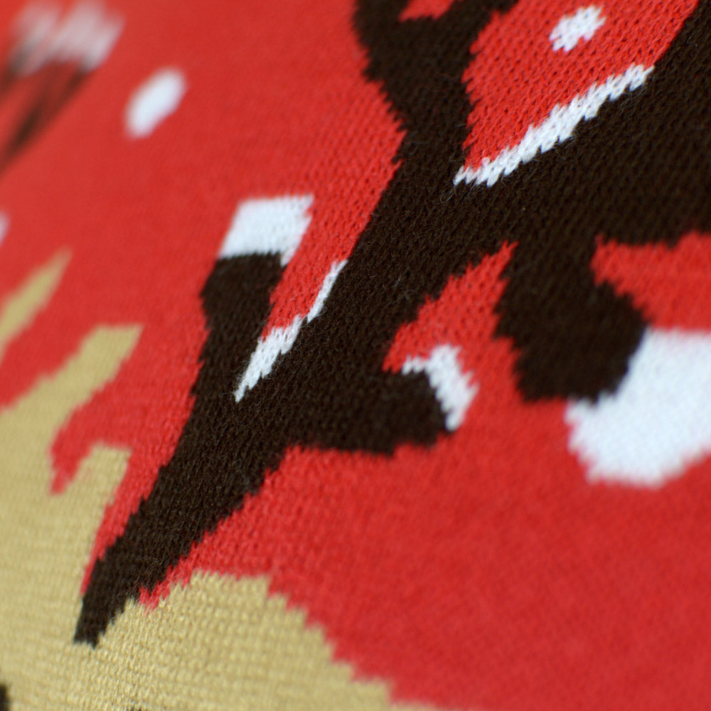 Organic Cotton Family Christmas Jumper Reindeer with Scarf Detail