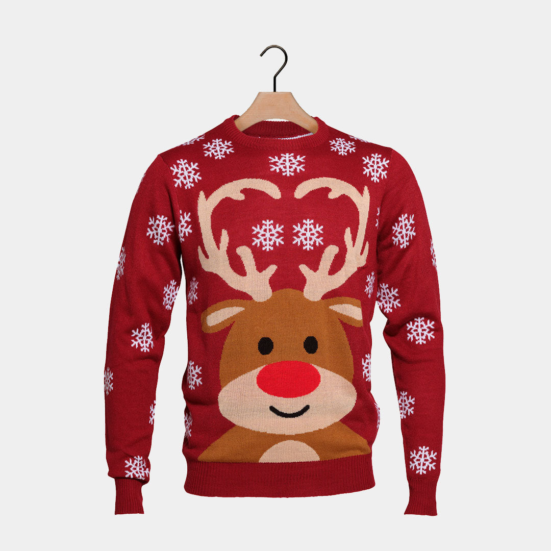 Red Christmas Jumper with Rudolph the Reindeer