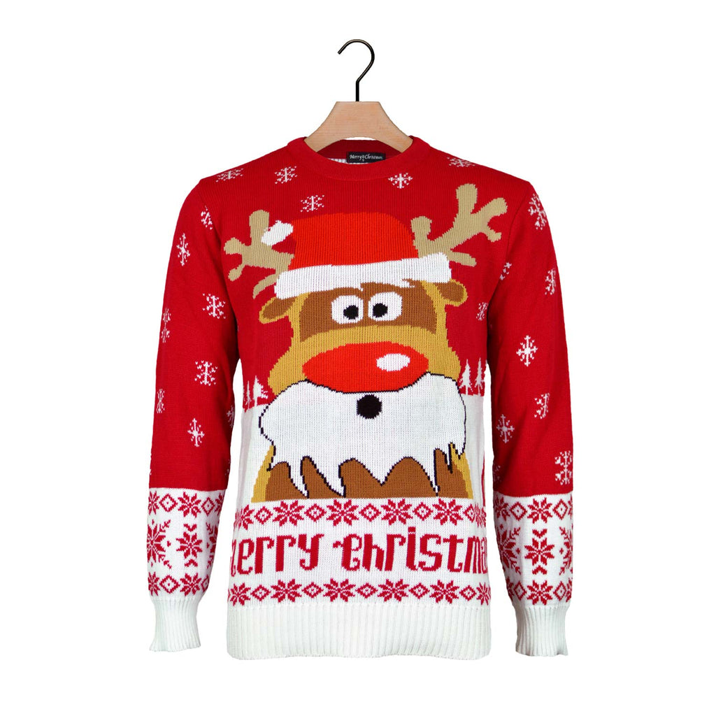 Red Christmas Jumper with Reindeer