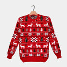 Red Christmas Jumper with Reindeers, Trees and Polar Star 2021