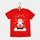 Red Mens and Womens Christmas T-Shirt with Santa Claus 2021