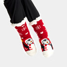 Red Rubber Sole Christmas Socks with Penguin Womens and Mens