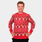 Mens Red Strips Christmas Jumper with Santa Claus