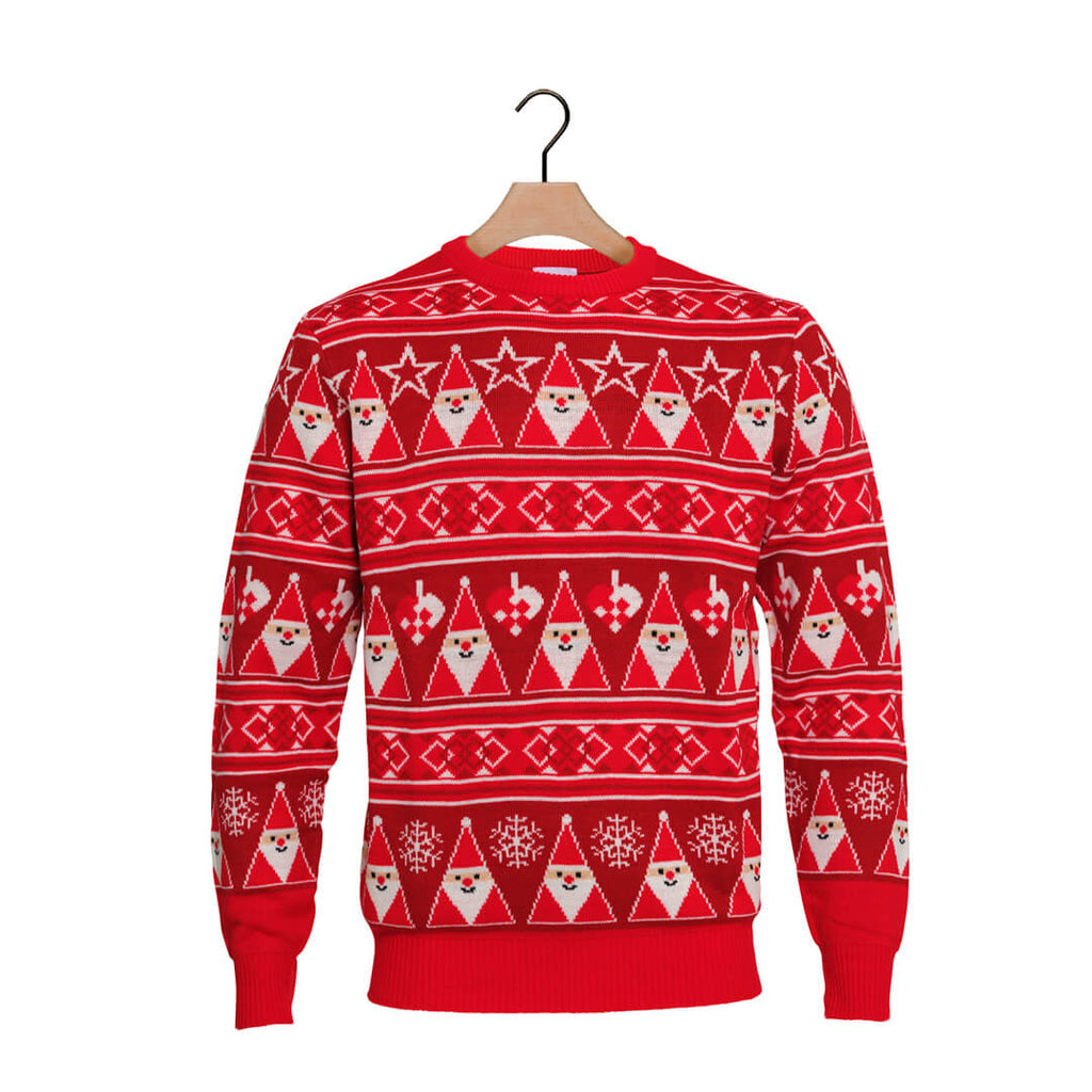 Red Strips Christmas Jumper with Santa Claus