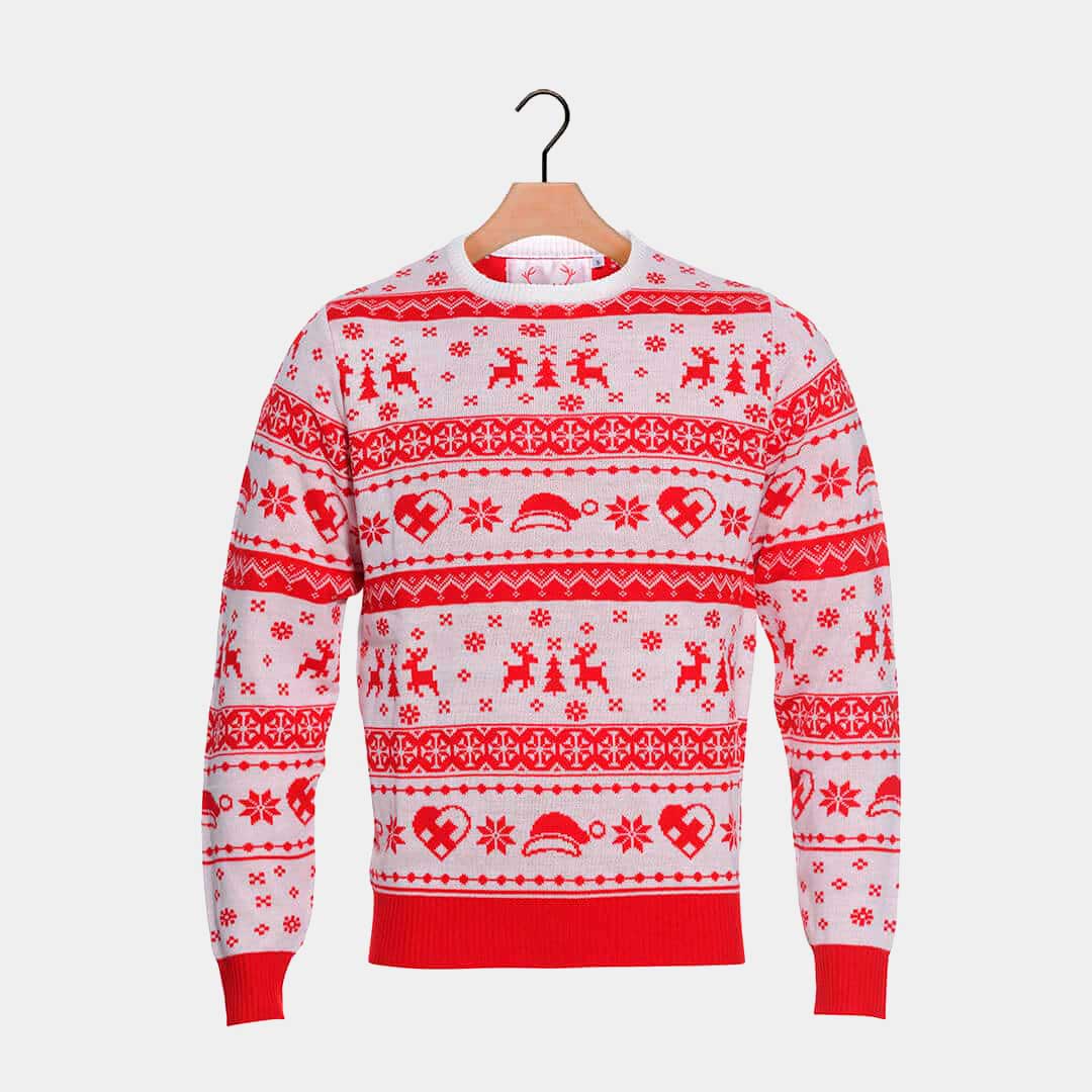 Red and White Strips Christmas Jumper