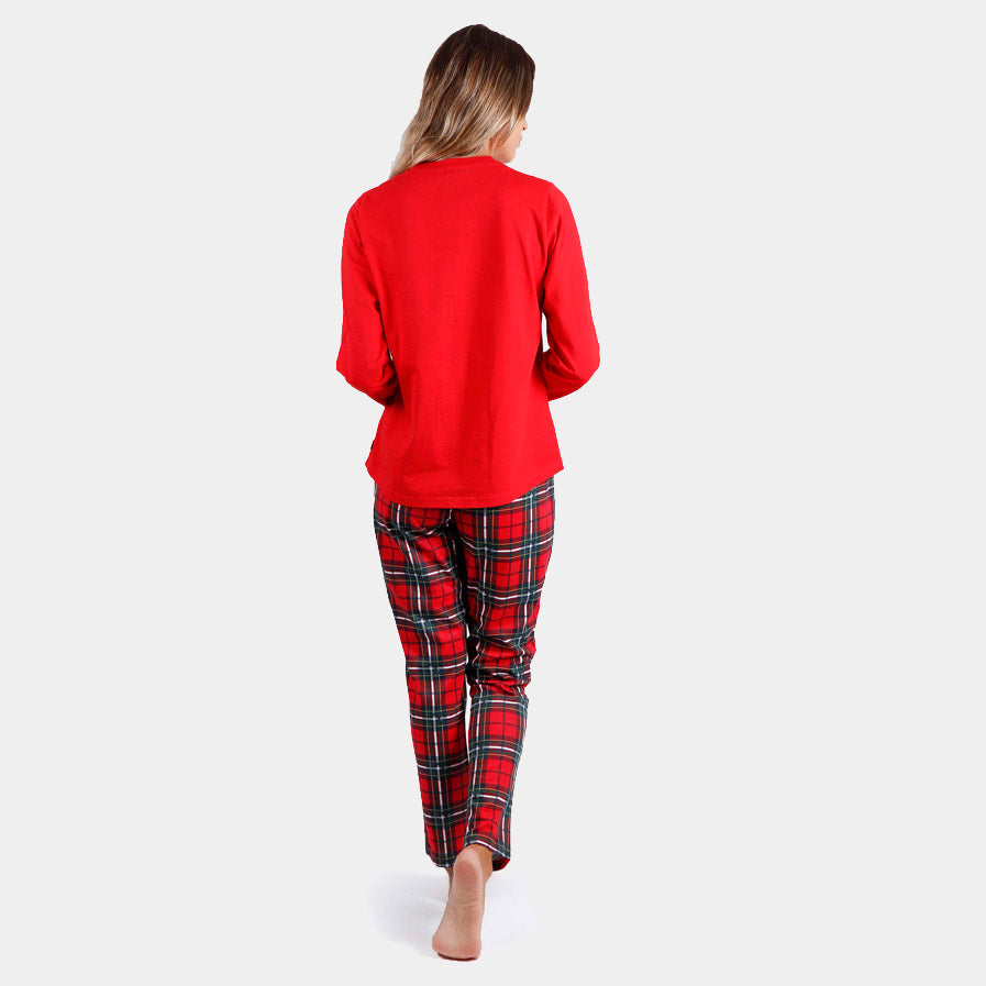 Red Womens Christmas Pyjama Smile Back