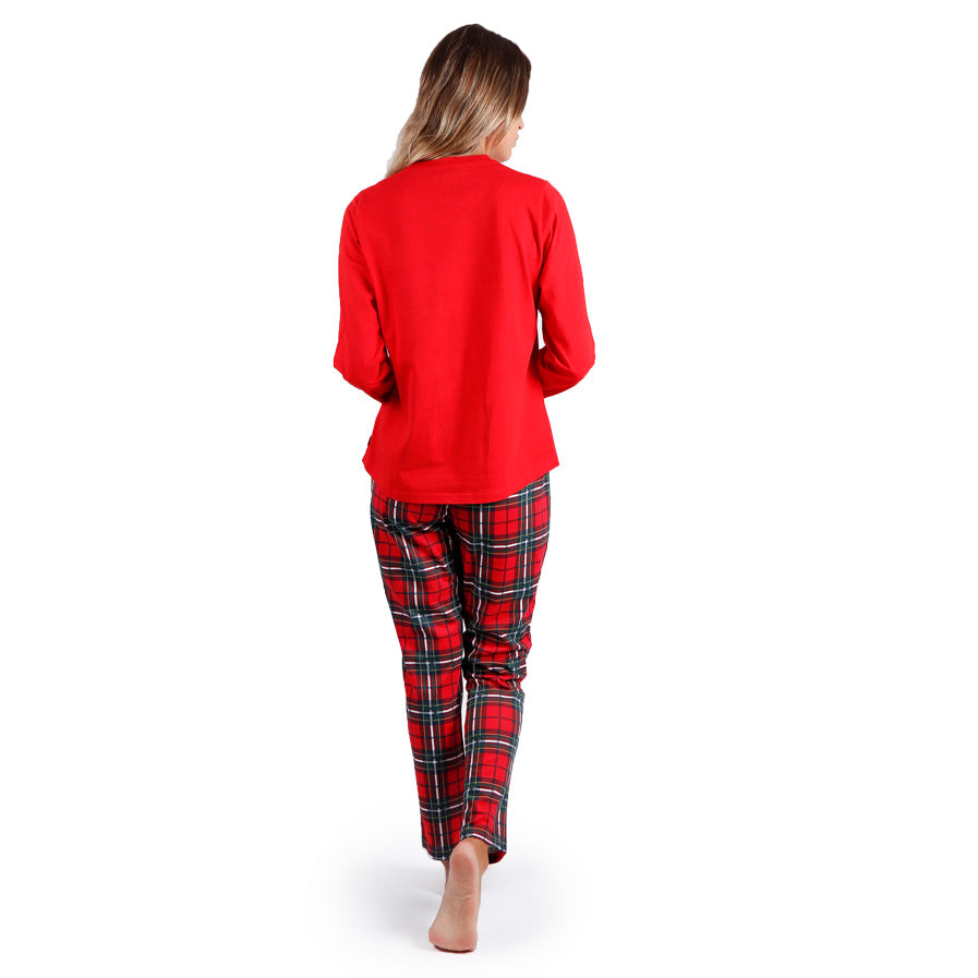 Red Womens Christmas Pyjama Smile Back