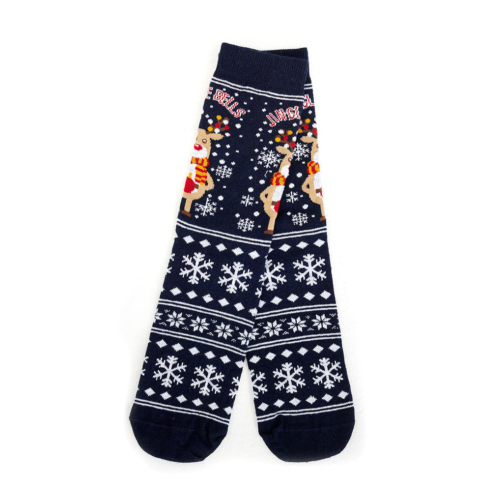 Unisex Christmas Socks with Rudolph and Snow