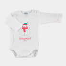 White long sleeve Babys Christmas Bodysuit with Snowman