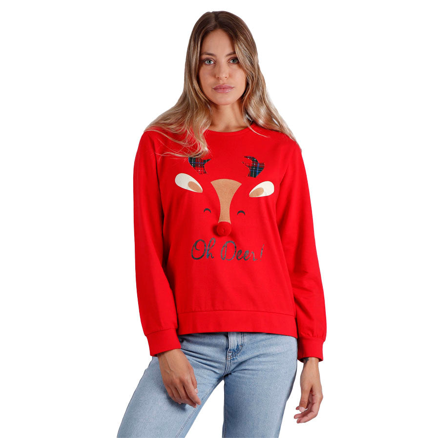 Womens Christmas Sweatshirt Oh Deer!