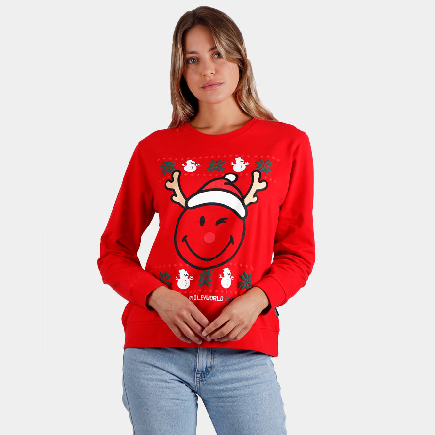 Womens Christmas Sweatshirt Smile